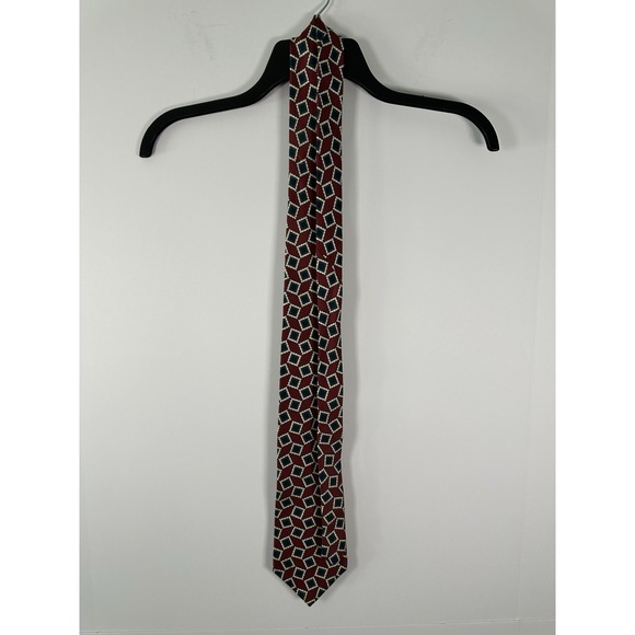 Vintage Tommy Hilfiger Red 100% Silk Men's Neck Tie Made In Usa Italian Silk - Picture 2 of 7